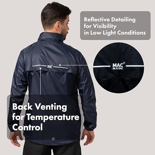 Mac in a Sac Origin II Waterproof Packable Jacket Unisex, Navy, S — view 2