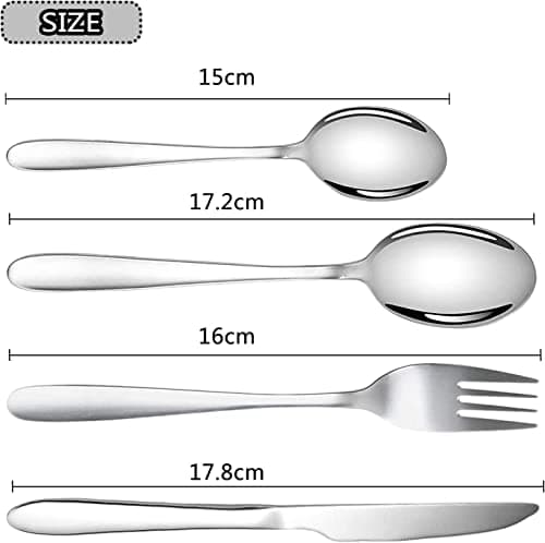 Acehome Cutlery Set with Portable Pouch Case, Stainless Steel Flatware Camping Utensil Set with Neoprene Bag for Outdoor Travel Picnic Office School Lunch Box (Sky Blue) — view 2