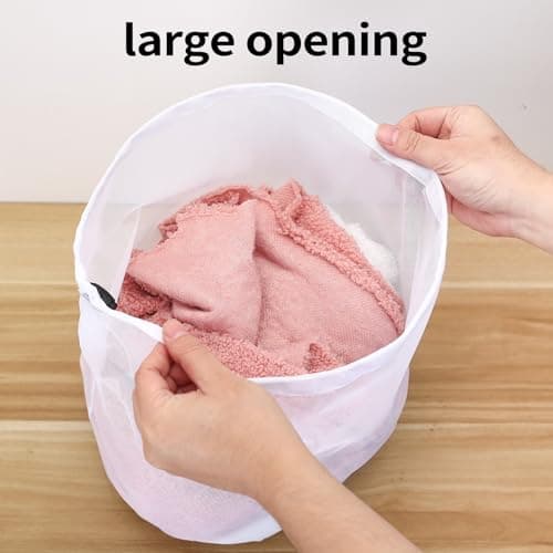 3 Pcs Drawstring Mesh Laundry Bags for Washing Machine Bags for Laundry Delicates Wash Bagss, Reusable Net Washing Bag for Delicates Clothes Socks Bra Underwear, 2 Small(30x40cm), 1 Large(50x60cm) — view 3