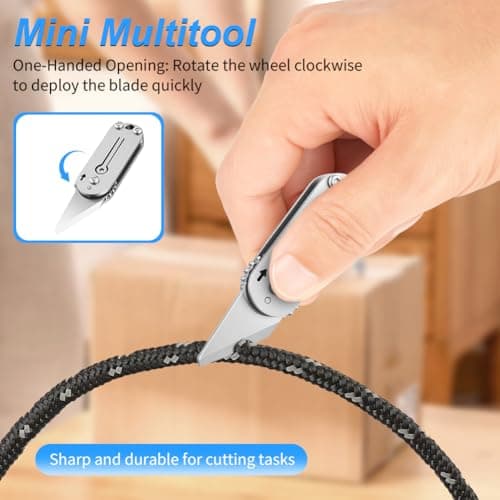 Vicloon Pocket Knife, Multi-Function Pocket Box Opener, Folding Utility Knife, Camping Multitools, Stainless Steel EDC Gadget for Camping, Hiking, Office and Daily DIY Tasks, Gift for Men — view 4