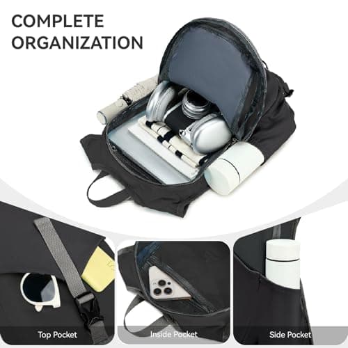 UtiaMiaoGonGo 15L Small Hiking Backpack for Men Women Lightweight Packable Backpack Foldable Casual Daypack for Camping Travel Outdoor, Black — view 3