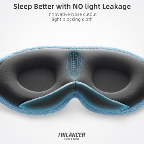 Trilancer Blackout Sleep Mask, 3D Eye Mask for Sleeping, Men & Women-Blue — view 3
