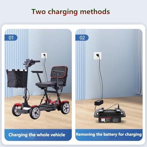 Folding Powered Mobility Scooter for Seniors, Travel-Friendly, Load 150Kg/331 Lb, Includes Charger and Basket — view 2