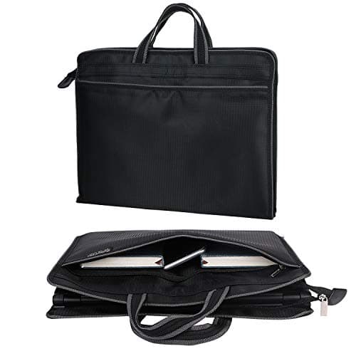 A4 Portable Oxford Handbag Expanding Folder Briefcase Documents Messenger Bag for Books, iPad, Files Storage - Pouch Organiser for Conference, Business Travel — view 2