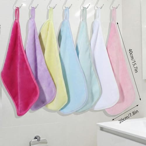 Lanjue 7-Pack Mixed Makeup Remover Cloths Set, Reusable Flannel Face Towels — view 5