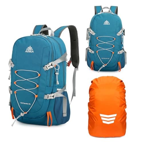 Geila Rucksack 35L Hiking Backpack,Mountaineering Backpack with Rain Cover for Travelling Outdoors Camping Mountaineering Hiking Cycling Climbing (35L-Blue)