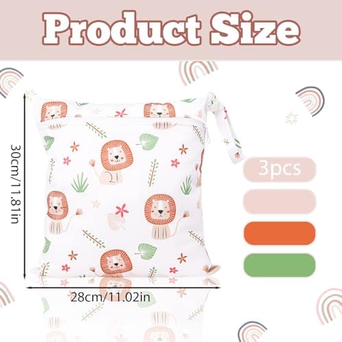 GSrenyu 3 Pcs Wet Bag Waterproof Wet Dry Bags, Reusable Nappy Bag Organiser — view 2