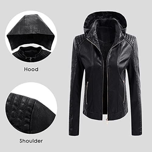 Women's Genuine Leather Winter Jacket with Hood - Softshell, Long, Waterproof, Fleece, Warm, Thin, Red, Long Sleeve, Biker — view 5