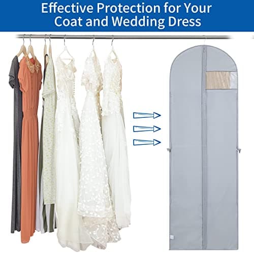 Niviy Wedding Dress Bag 60 x 180 cm, Long Dress Garment Cover with Handle — view 6