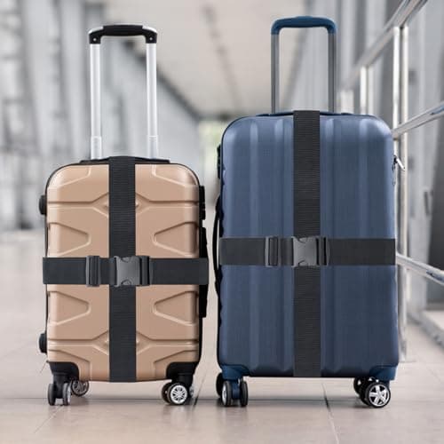 Heavy Duty Luggage Straps for Suitcases Packing Belts Travel Accessories Adjustable Bag Strap 2 Pack (Teal) — view 6