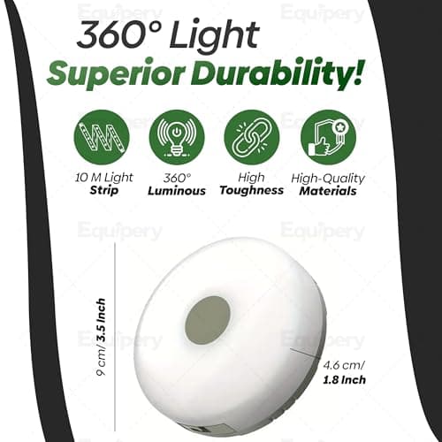 Equipery Camping String Lights – 33ft (10m) Tangle-Free LED Outdoor Fairy Lights & Tent Lantern | RGB & Warm White, Waterproof (1 Lamp) — view 4