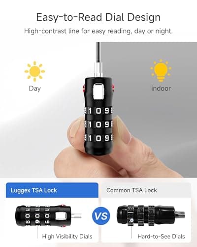 LUGGEX Suitcase Locks, Luggage Locks, TSA Approved Luggage Locks,JetBlack,2 — view 2