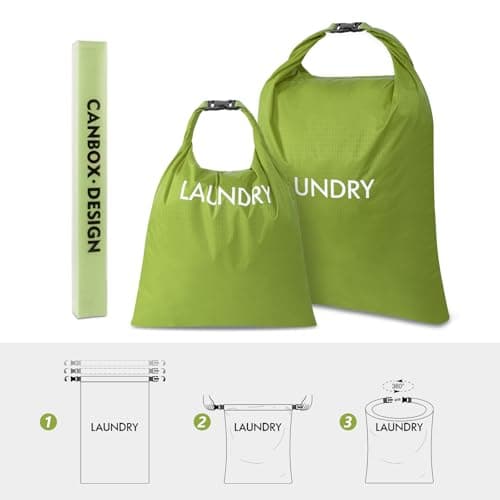 CANBOX 2 Pack Travel Laundry Bag, Nylon Washing Bags for Laundry, Camping — view 6