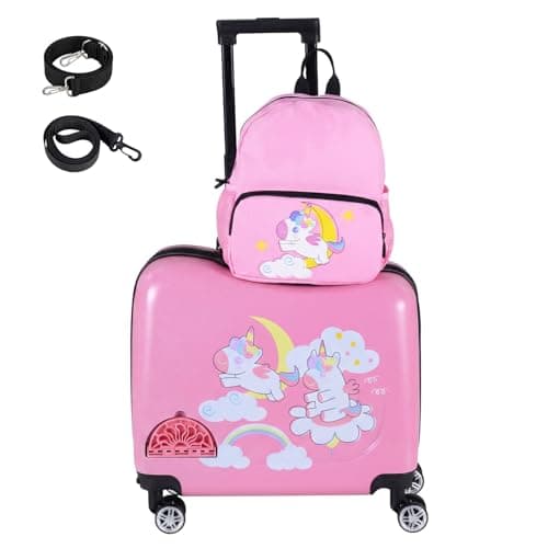 HOMFME 2PCS Kids Luggage Set, Children Ride on Suitcase