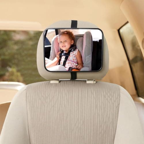 Baby Car Seat Mirror - Shatterproof Rear Facing Accessory, Wide Claer veiw | Safety Travel Glass for Infent, Toddler, Child, Adjustable Headrest Mount, Durble Vehicle Rearview Solution, Easy Install — view 3