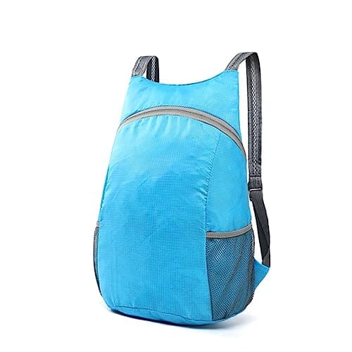 GOOHOCHY Waterproof Foldable Travel Backpack Blue Polyester Zipper