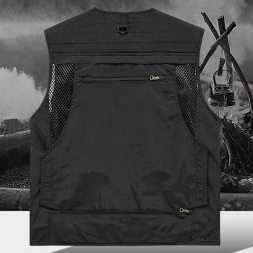 Men’s Utimen’s Utility Giletlity Gile Cargo Vests with Multi Pockets Outdoor Lightweight Travel Security Vest Plus Size Sleeveless Zip up Jackets for Tool Work Fishing Hiking — view 6