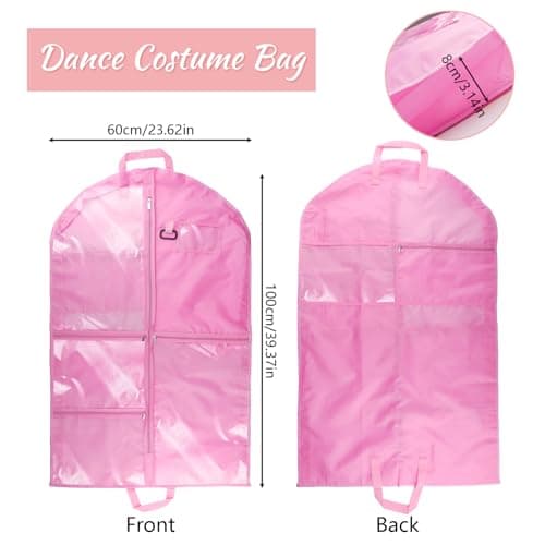 Dance Costume Bag, 40x24 inch Kids Suit Bag, Waterproof Hanging Dress Bags — view 2