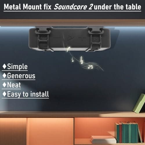 yotommi Metal Wall Mount for Anker Soundcore 2 Portable Bluetooth Speaker — view 2