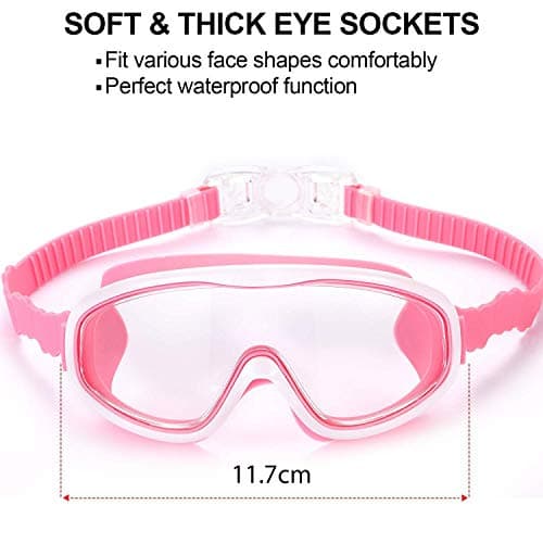 Yizerel 2 Pack Kids Swim Goggles, Swimming Glasses for Children and Early Teens from 3 to 15 Years Old, Wide Vision, Anti-Fog, Waterproof, UV Protection — view 2