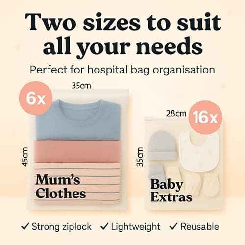 Hospital Bag Organiser Pouches 22 With Labels Hospital Bag Maternity Essentials For Baby Maternity Organiser Bags For Mum And Newborn Pregnancy Essentials Pouches For Mum And Baby In Various Sizes — view 3