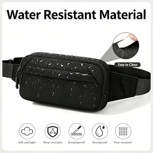 Bumbag Waterproof Bum Bag Waist Fanny Pack Running Belt for Men Women Unisex Bum Bag with Adjustable Belt for Outdoors Workout Hiking Gifts for Ladies Boys (Red) — view 4