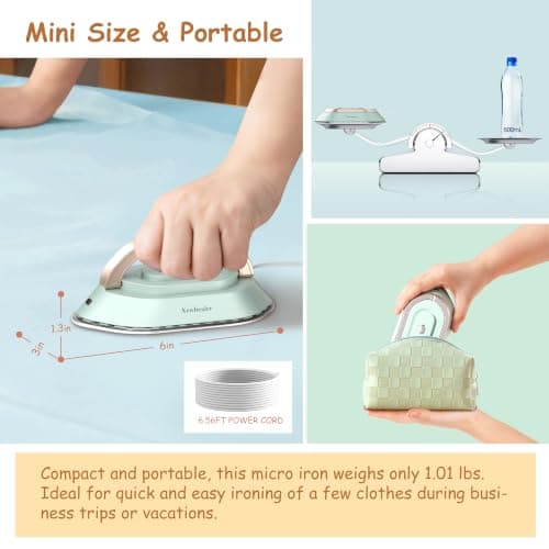 Newbealer Mini Travel Iron, Green — view 5