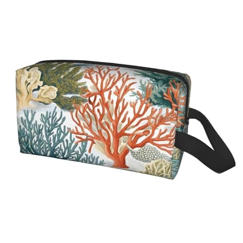HSYOYO Travel Toiletry Bag for Women Men,Portable Hanging Toiletry Bag,Waterproof Dopp Kit Cosmetic Organizer,Large Capacity Shaving Bag Makeup Bag, Coral Sea, One Size