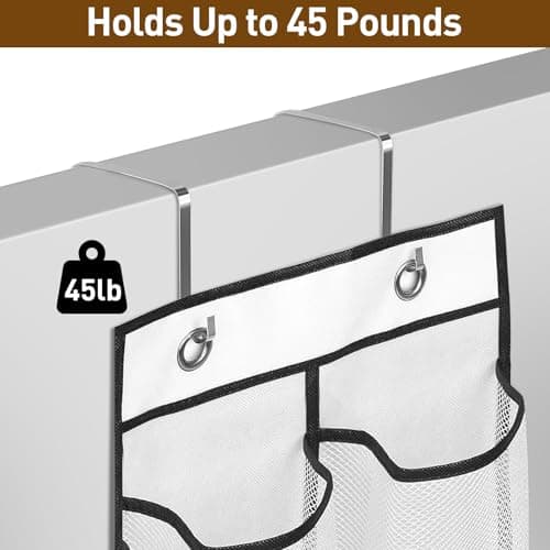 SOPSTUO Hanging Shoe Storage, Over Door Shoe Storage, Door Shoe Rack,12 Breathable Mesh Huge Pockets, Shoe Hanging Storage Bag with 2 Metal Hooks for Various Doors (Modell A) — view 5