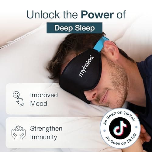 MyHalos Blackout Sleep Mask, Eye Mask for Sleeping, Zero Pressure, Travel — view 4
