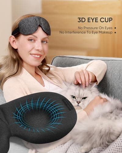 Upgraded 3D Contoured Sleep Mask 3 Pack, Full Blackout Zero Pressure Eye Cover, Soft Breathable Blindfold with Adjustable Strap for Side Sleepers, Men Women Night Sleep Travel — view 3