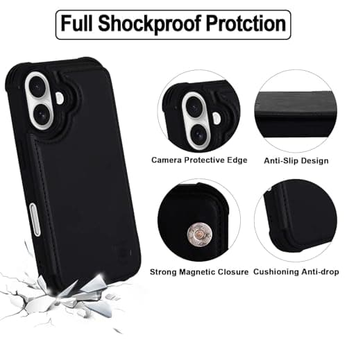 VANAVAGY Fit Car Mount Wallet Case for iPhone 17,Black — view 3