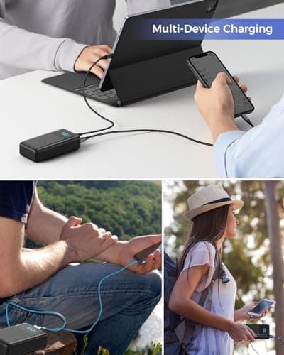 Power Bank 60000mAh PD 22.5W Fast Charge USB-C Bidirectional Charging, 4-Port External Battery Pack Compatible with Smartphones/Tablets, Portable Charger for Home/Travel — view 5