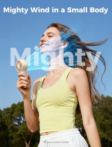 Aecooly Mighty Portable Fan, Powerful Handheld Fan, USB Rechargeable — view 2