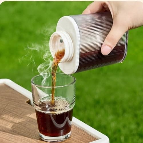 Portable Cold Brew Pot 300ml for Travel Office(Black) — view 3