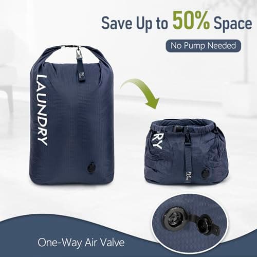 WiseBoy 2 Pack Travel Laundry Bag, Waterproof Compression Laundry Bags — view 5