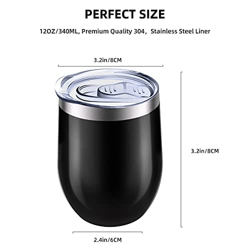 Reusable Coffee Cup, Insulated Travel Mug Vacuum Stainless Steel with Spill Proof Lid, Great for Hot & Cold Drinks - Coffee, Tea, Milk and Wine,12oz/340ml — view 2