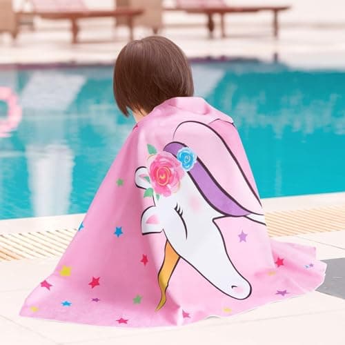 WERNNSAI Unicorn Microfibre Beach Towel for Kids, 76 x 150cm Bath Towel — view 6