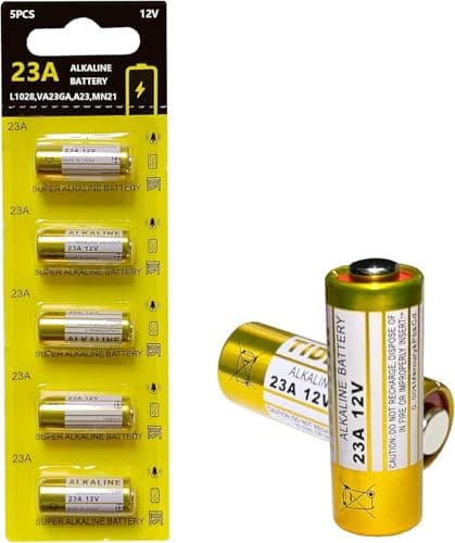 23A 12V Alkaline Battery, 5 Pack A23/ MN21/ L1028/ V23GA/ LRV08 for Remote Controls, Wireless Doorbells, Security Systems