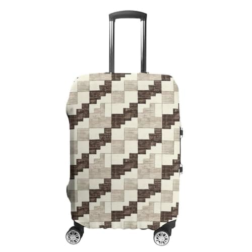 WEIHAKO Luggage Cover Elastic Anti-Scratch Suitcase Protector Washable Luggage Sleeve Cream and Brown Suitcase Cover Protector Fit 65-95 CM Suitcases Travel Accessories M