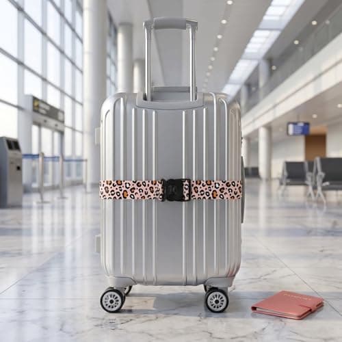 2 PCS Leopard Print Luggage Straps for Suitcases, Adjustable Suitcase Straps Heavy Duty Suitcase Belts, Baggage Identifiers Suitcase Accessories with Quick Release Buckle — view 6