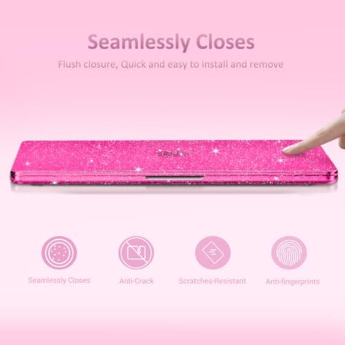 MOSISO Compatible with MacBook Neo Glitter Case 2026 13 inch, Bright Rose — view 3