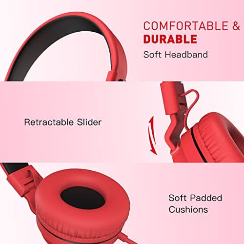 Rockpapa 952 On-Ear Kids Headphones Wired for School with Microphone — view 2