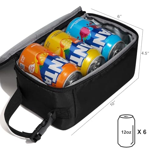 Cerbonny Small Cooler Bag, Freezable Lunch Bag with Ice Pack, Black — view 3
