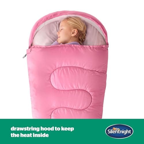 Silentnight Kids Sleeping Bag - Girls Boys 3 Season Mummy Sleeping Bag Ideal for Spring and Summer with Soft Touch Warm Cosy Fabric and Fibres - Machine Washable - 165 x 82cm - Pink — view 3