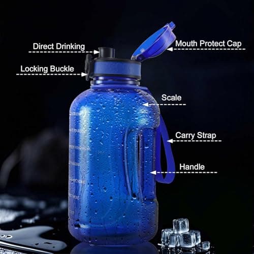 GEMFUL 2L Hiking Water Bottle, Motivational Time Marker Jug — view 5