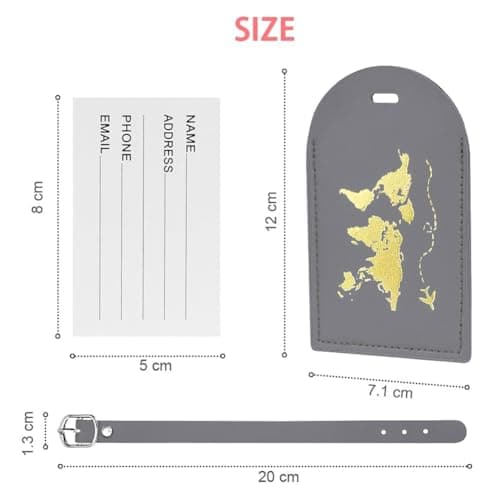 flintronic 2 Pcs Luggage Tags, Leather Baggage Labels, Suitcase ID Tag Set, Handbag Tag Labels Travel Accessories for Married Men Women Couples Wedding Travel Gift — view 2