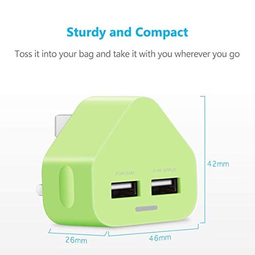 USB Plug Charger, Multi Port USB Charger Plug Adapter 2.1A Compatible with Nokia/Fire Tablet/Huaweii/iOSiPad/Kindle/Smart Watches/Motorola/Airpods/Samsung/iOSiPhone/HTC — view 5