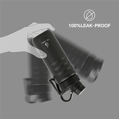 IDEUS Vacuum Insulated Water Bottle 540ml/18oz, Leak-Proof Stainless Steel Water Bottle, Double Wall Flask, Metal Sports Canteen with 2 Lids — view 6