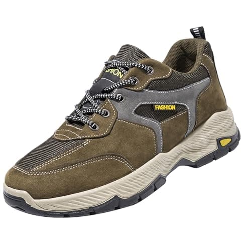 Men's Outdoor Hiking Shoes Lightweight Suede Mesh Walking Trainers